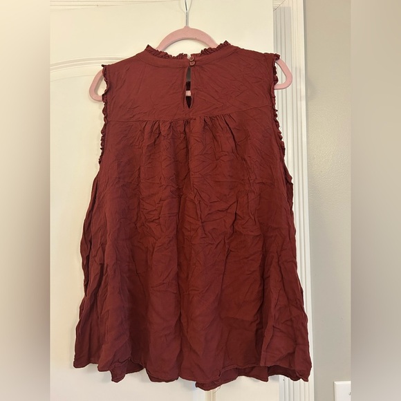 Torrid Women’s Size 3X Rayon Twill Ruffle Trim Mock Neck Tank - Picture 6 of 6